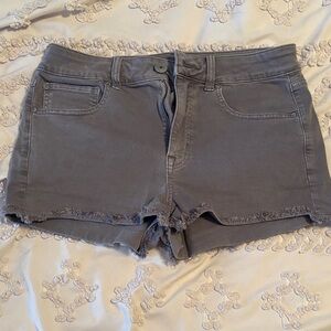 American Eagle Outfitters Gray HI RISE SHORTIES SIZE 8